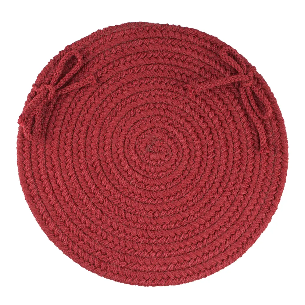 Solid Poly Braided Area Rugs Colonial Red