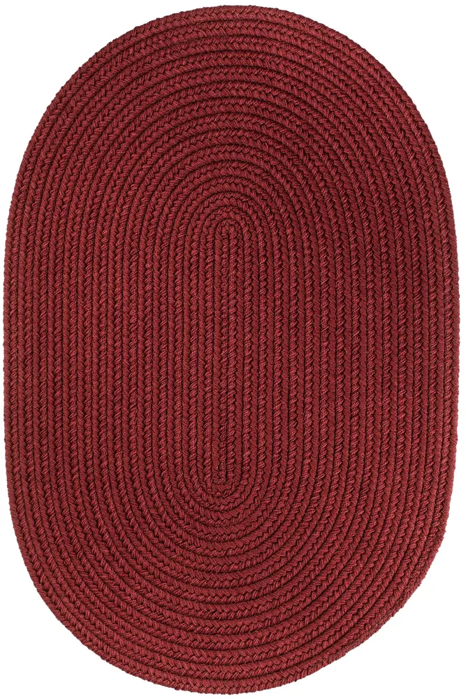 Solid Poly Braided Area Rugs Colonial Red