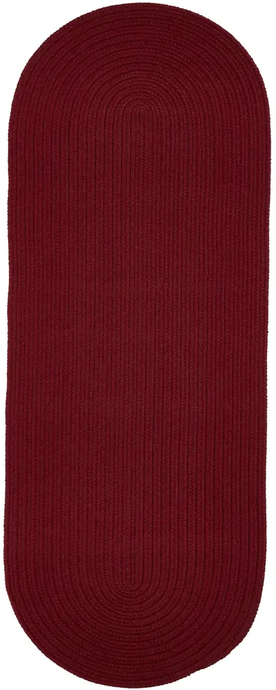 Solid Poly Braided Area Rugs Colonial Red