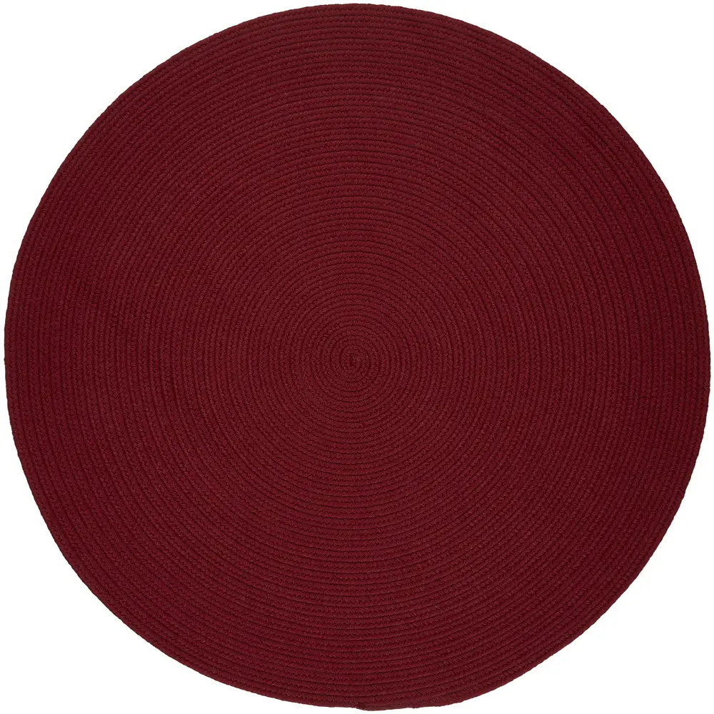 Solid Poly Braided Area Rugs Colonial Red