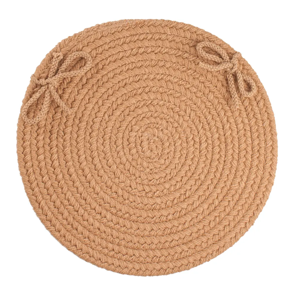 Solid Poly Braided Area Rugs Camel