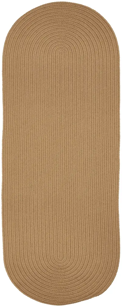 Solid Poly Braided Area Rugs Camel