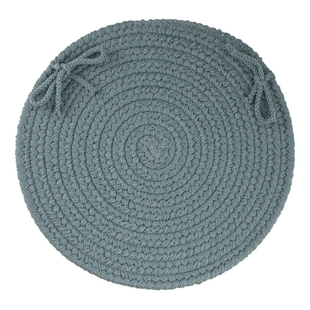 Solid Poly Braided Area Rugs Ocean Blue