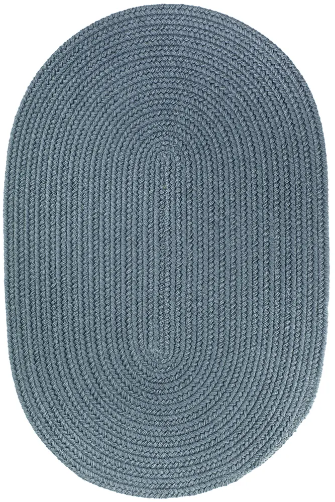 Solid Poly Braided Area Rugs Ocean Blue