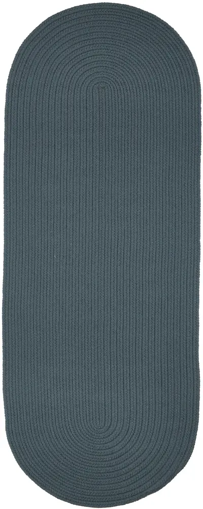 Solid Poly Braided Area Rugs Ocean Blue