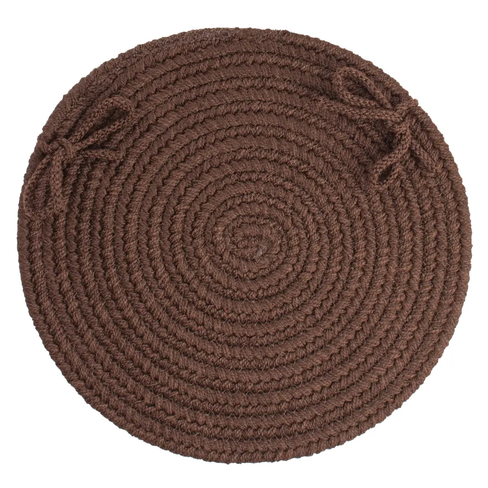 Solid Poly Braided Area Rugs Brown