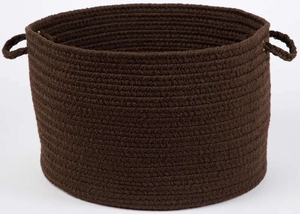 Solid Poly Braided Area Rugs Brown