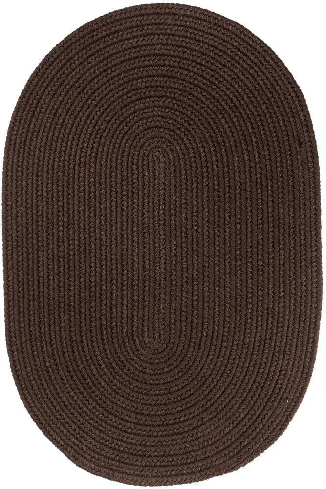 Solid Poly Braided Area Rugs Brown