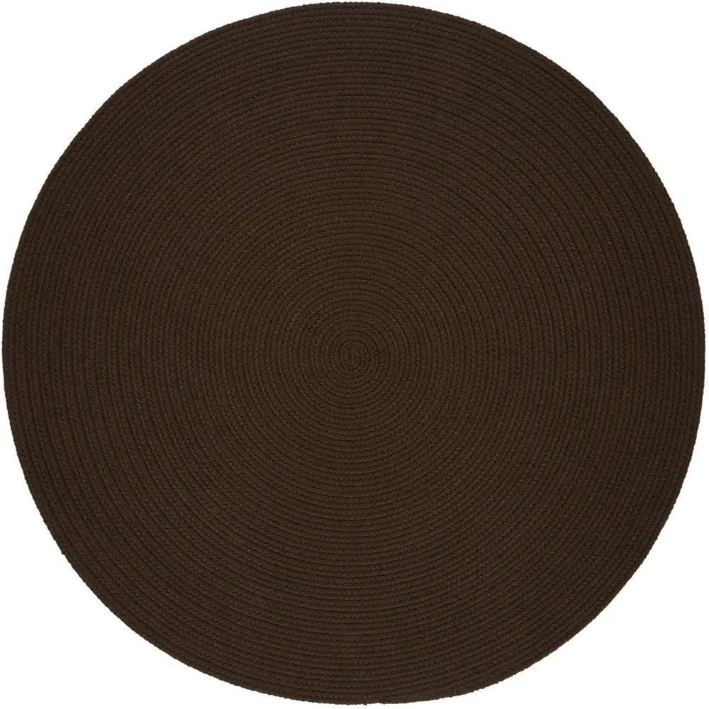 Solid Poly Braided Area Rugs Brown