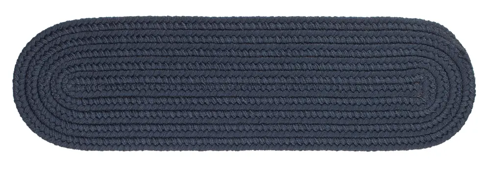 Solid Poly Braided Area Rugs Navy