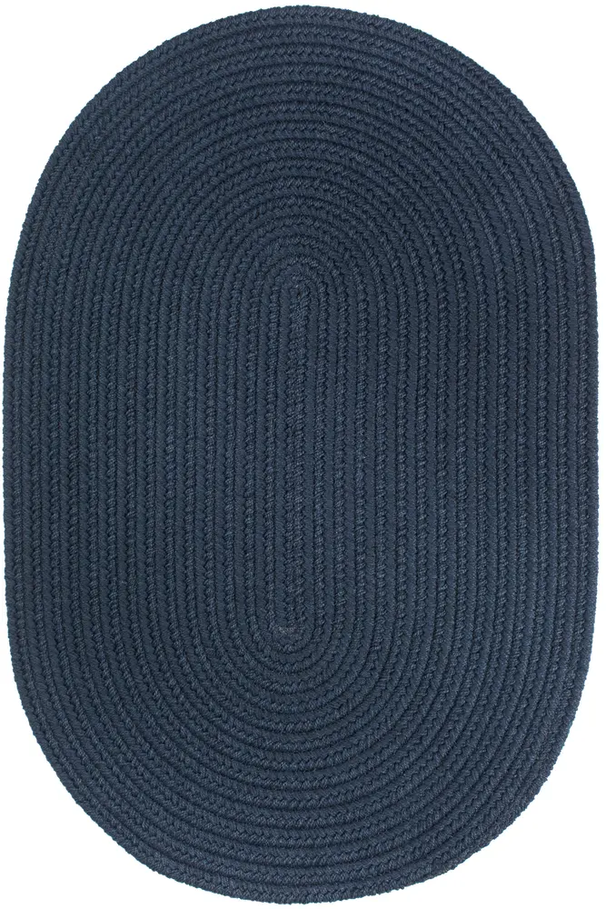 Solid Poly Braided Area Rugs Navy