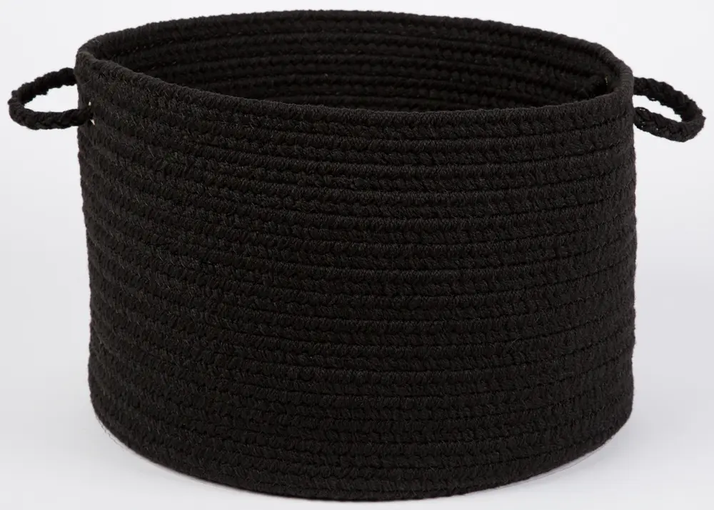 Solid Poly Braided Area Rugs Black