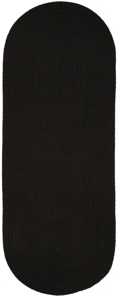 Solid Poly Braided Area Rugs Black