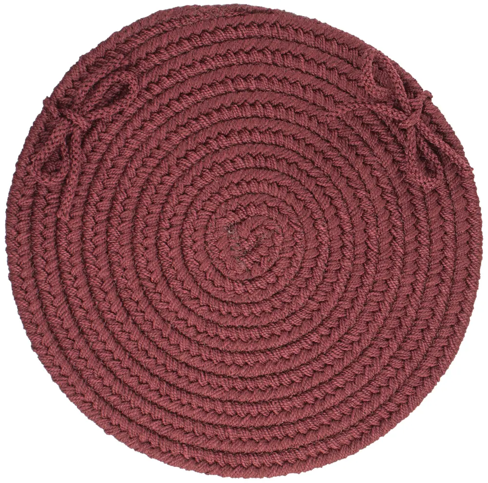 Solid Poly Braided Area Rugs Burgundy
