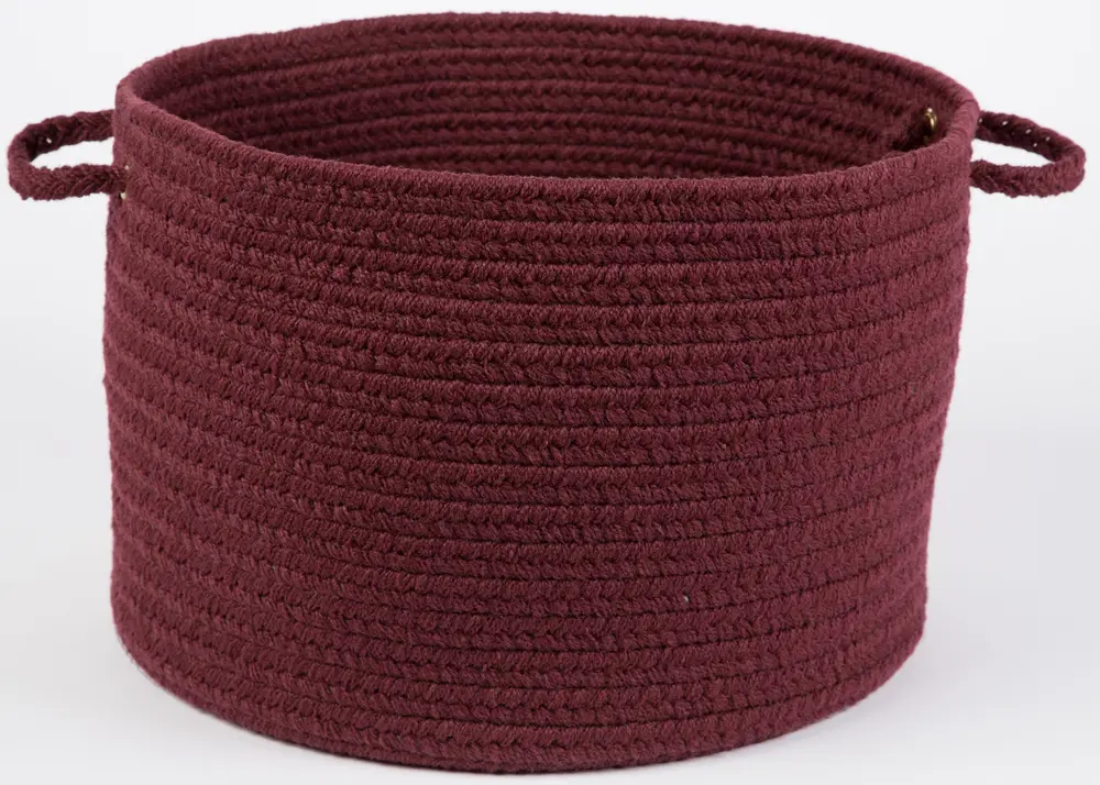 Solid Poly Braided Area Rugs Burgundy