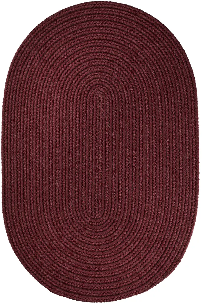 Solid Poly Braided Area Rugs Burgundy