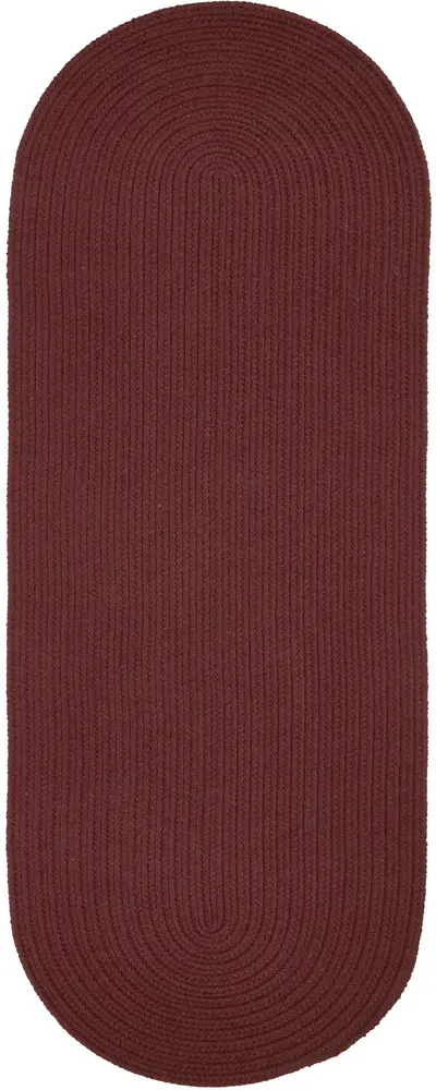 Solid Poly Braided Area Rugs Burgundy