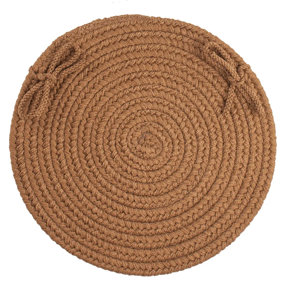 Solid Poly Braided Area Rugs Lt. Brown
