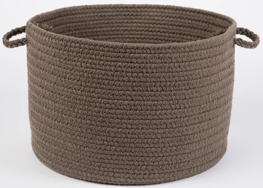 Solid Poly Braided Area Rugs Dark Taupe