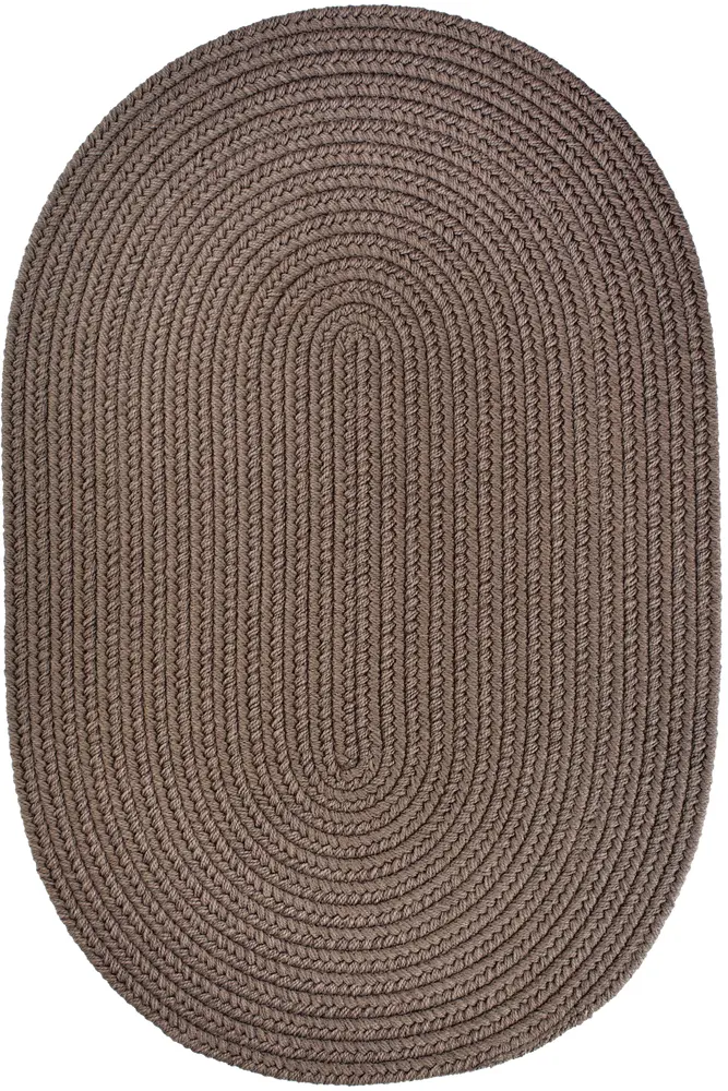 Solid Poly Braided Area Rugs Dark Taupe