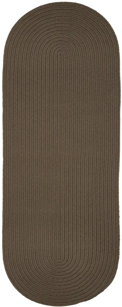 Solid Poly Braided Area Rugs Dark Taupe