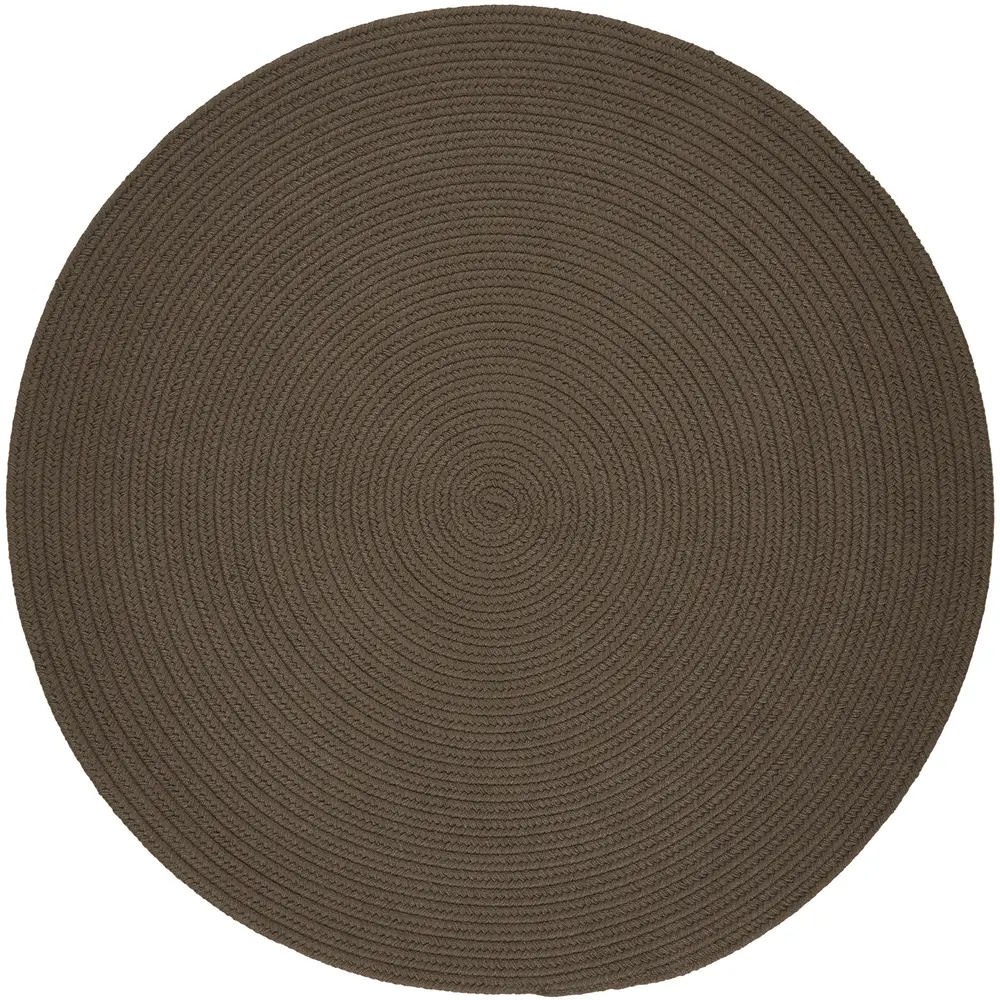 Solid Poly Braided Area Rugs Dark Taupe