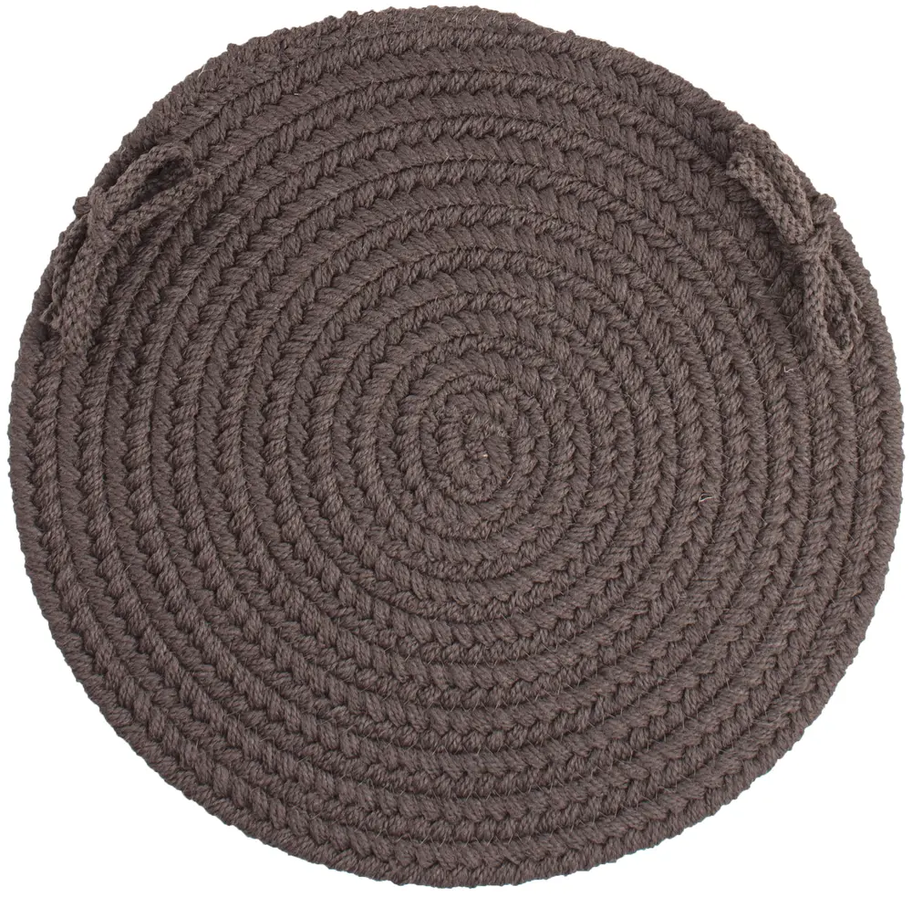 Solid Poly Braided Area Rugs Brown Velvet