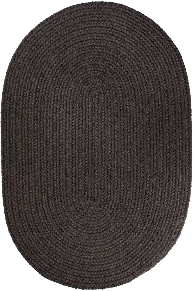 Solid Poly Braided Area Rugs Brown Velvet