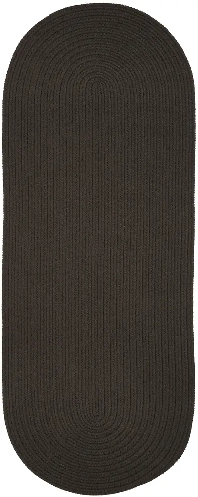 Solid Poly Braided Area Rugs Brown Velvet