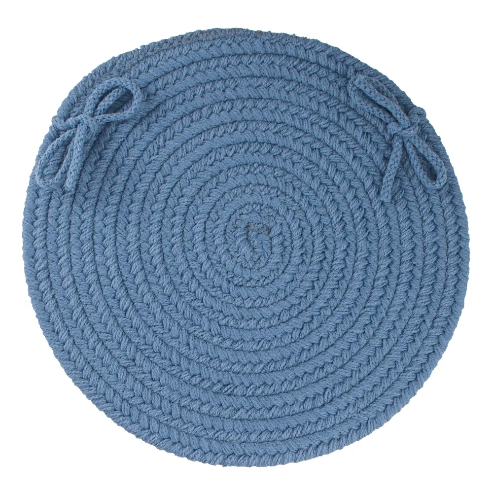 Solid Poly Braided Area Rugs Marina Blue