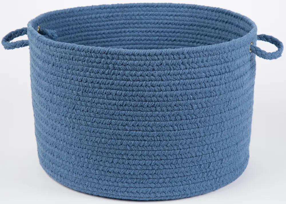 Solid Poly Braided Area Rugs Marina Blue