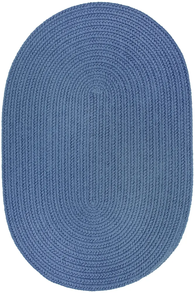 Solid Poly Braided Area Rugs Marina Blue