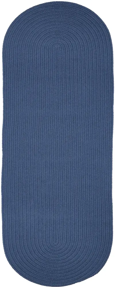 Solid Poly Braided Area Rugs Marina Blue