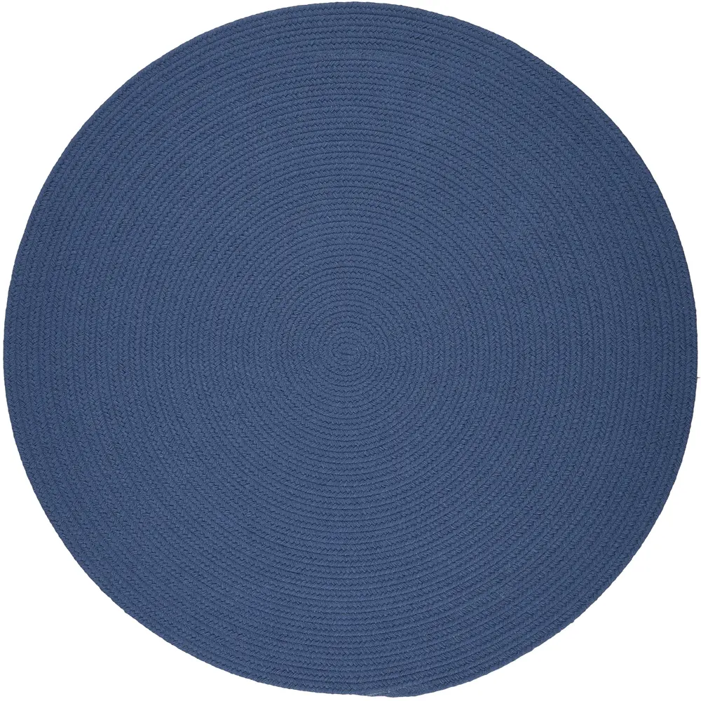 Solid Poly Braided Area Rugs Marina Blue