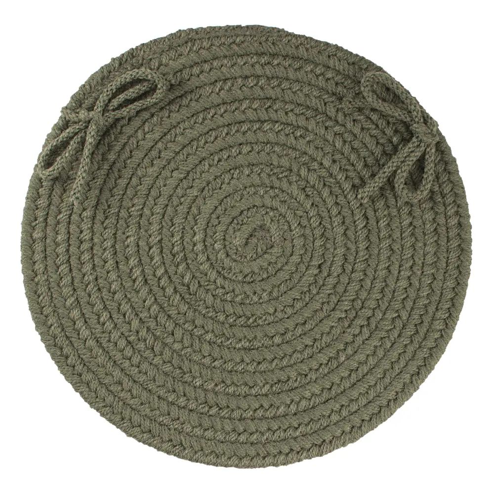 Solid Poly Braided Area Rugs Dark Sage