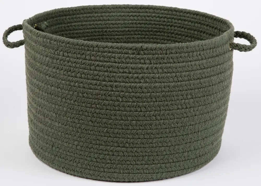 Solid Poly Braided Area Rugs Dark Sage