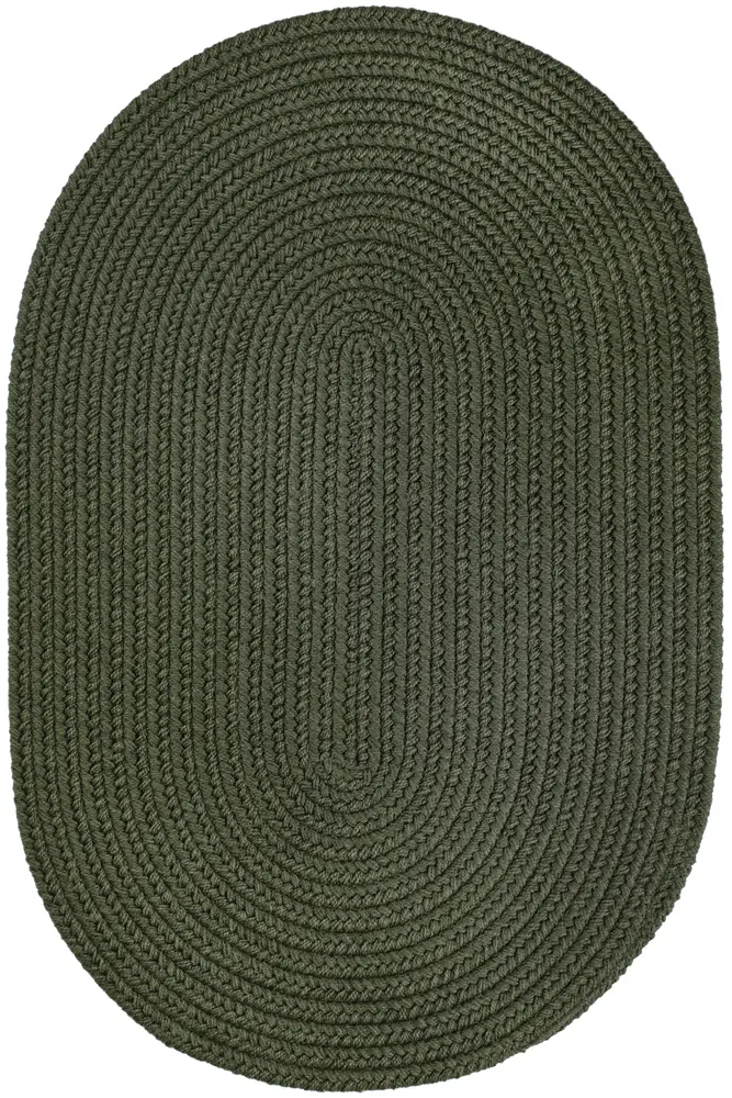 Solid Poly Braided Area Rugs Dark Sage