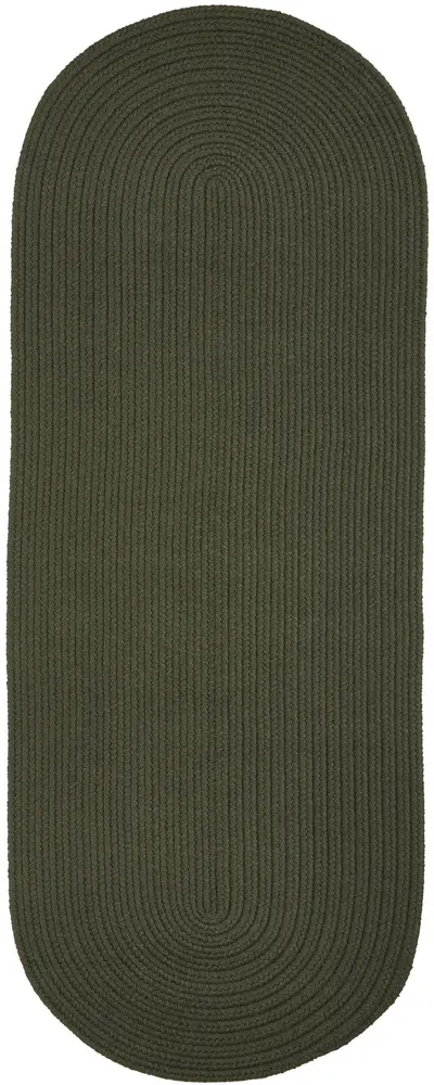 Solid Poly Braided Area Rugs Dark Sage