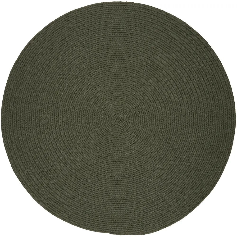 Solid Poly Braided Area Rugs Dark Sage