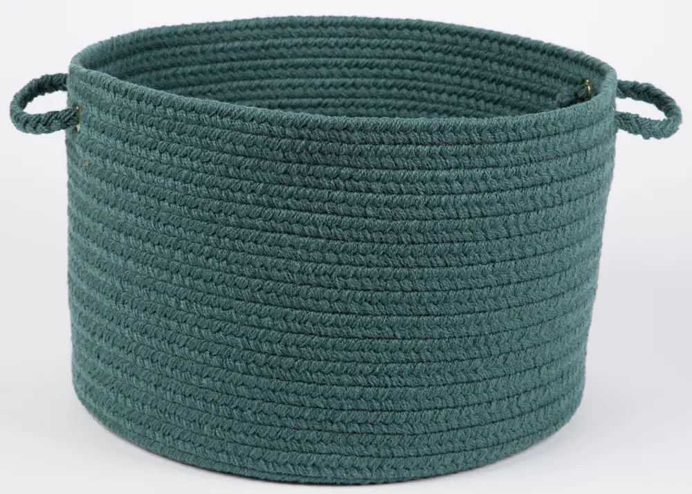 Solid Poly Braided Area Rugs Teal