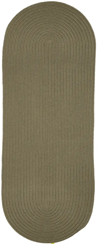 Solid Poly Braided Area Rugs Moss Green