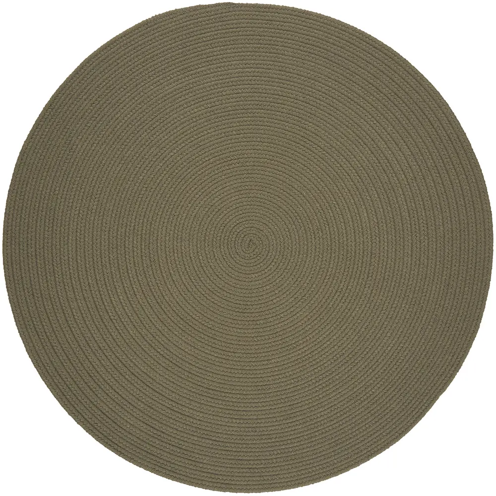 Solid Poly Braided Area Rugs Moss Green