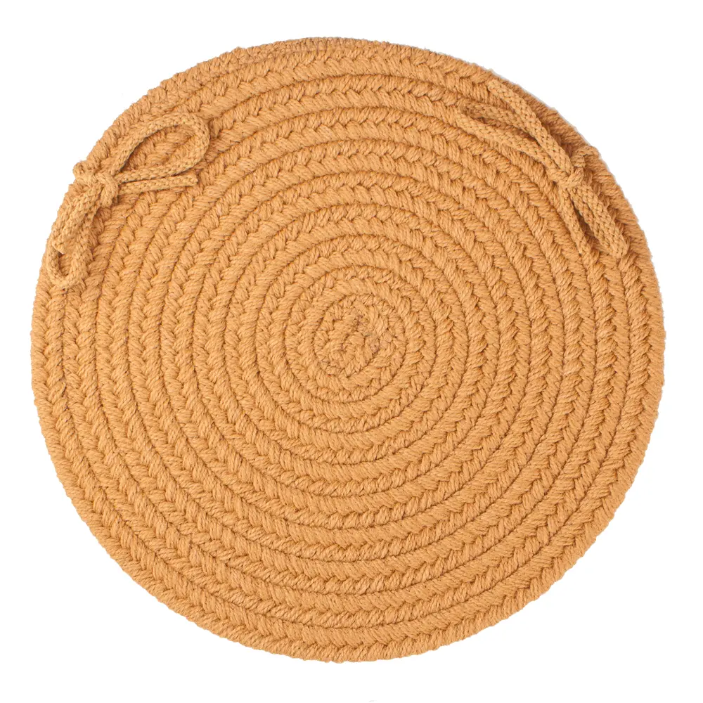 Solid Poly Braided Area Rugs New Gold