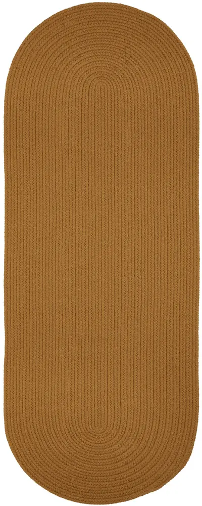 Solid Poly Braided Area Rugs New Gold
