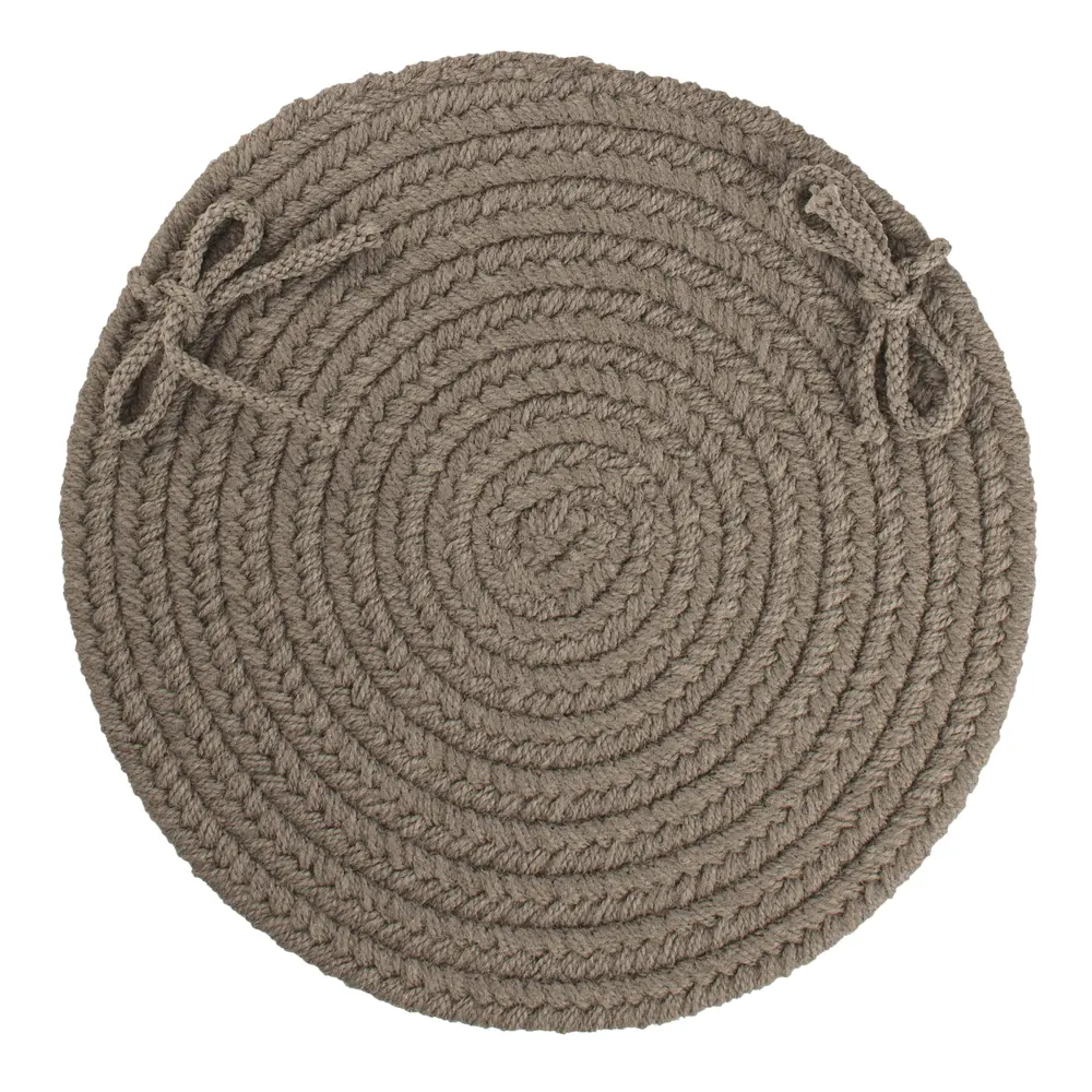 Solid Poly Braided Area Rugs Moonstone