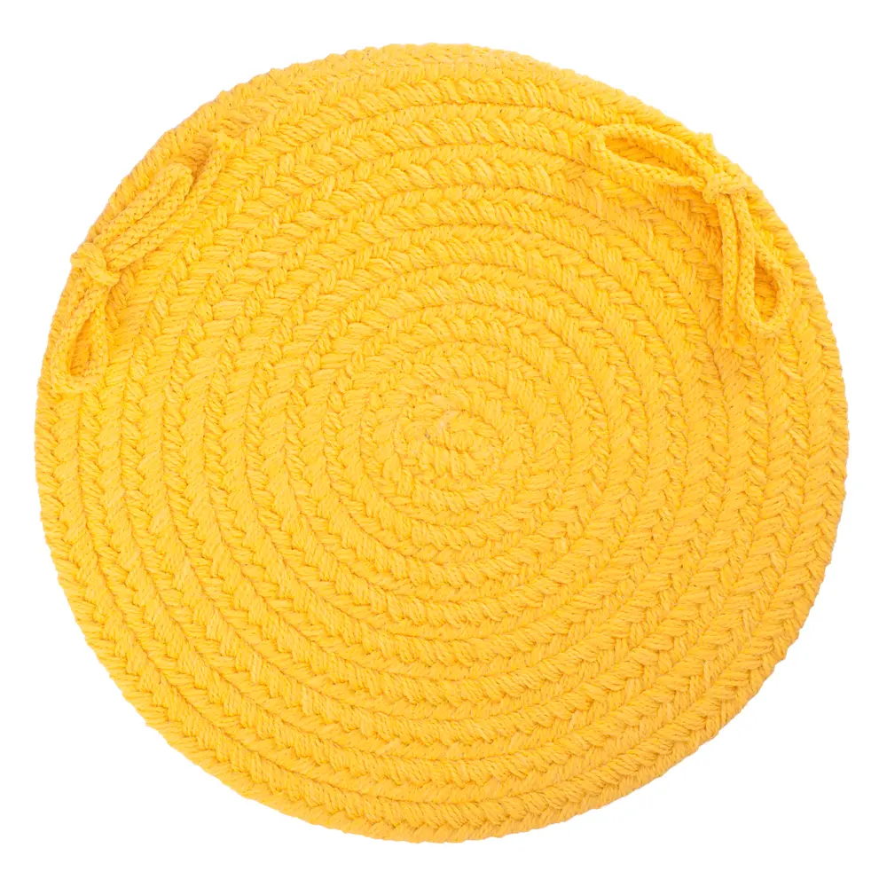 Solid Poly Braided Area Rugs Daffodil