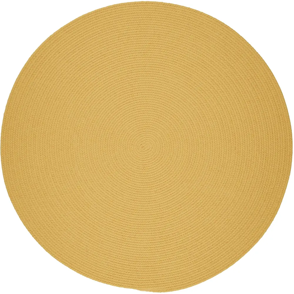 Solid Poly Braided Area Rugs Daffodil