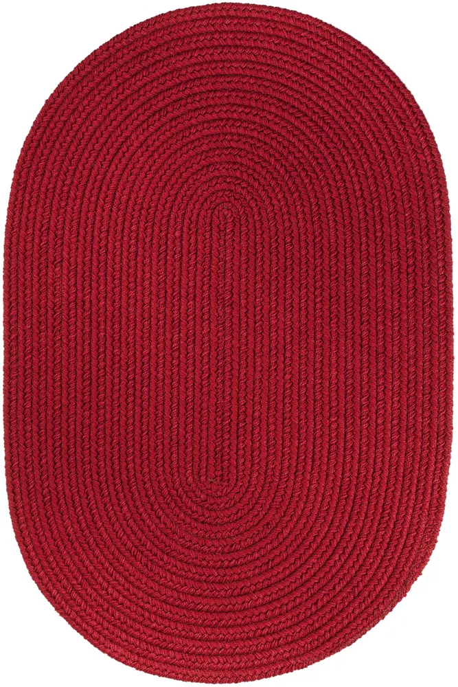 Solid Poly Braided Area Rugs Brilliant Red