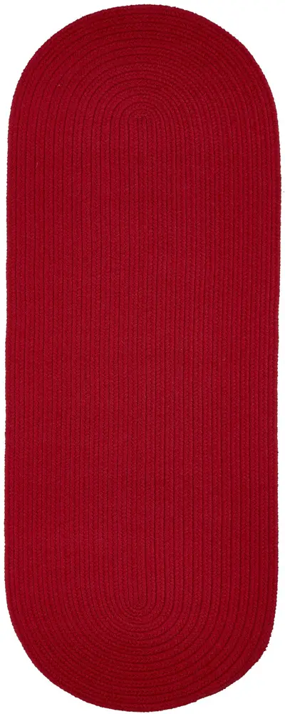 Solid Poly Braided Area Rugs Brilliant Red