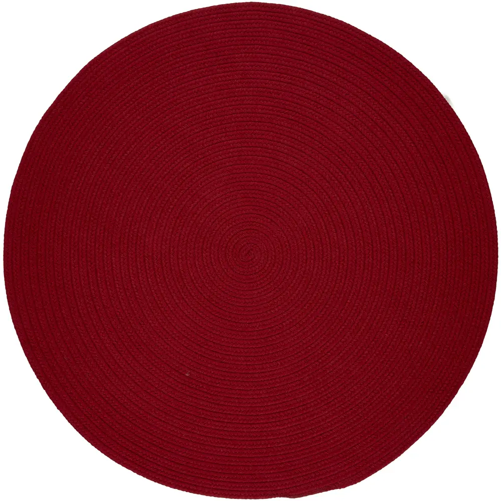 Solid Poly Braided Area Rugs Brilliant Red